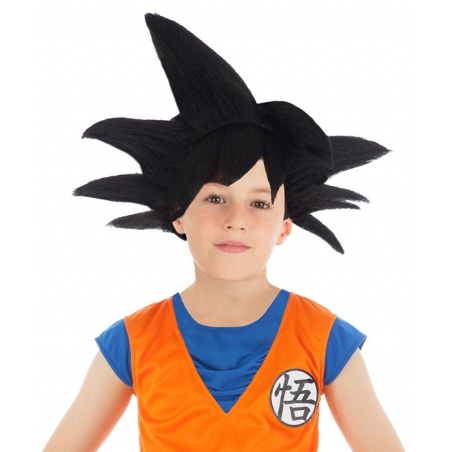 Perruque Goku noir pour enfant sous licence officielle Dragon Ball Z