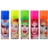 Laque pour cheveux couleur fluo : rose, orange, vert, bleu, jaune