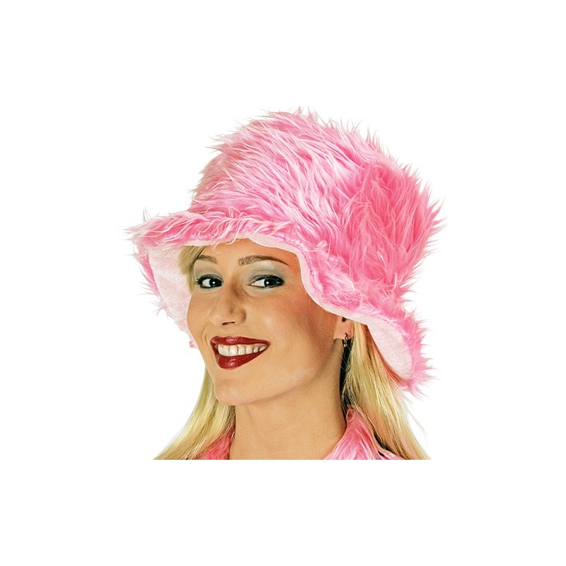 Chapeau en fourrure rose fluo idéal pour le Carnaval