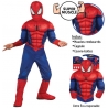 Combinaison de Spiderman musclé enfant avec cagoule et couvre-bottes - Costume Marvel pour enfant