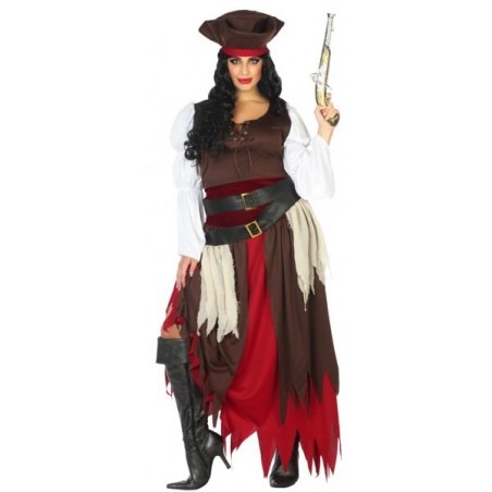 Déguisement de femme pirate grande taille, digne d'un pirate des caraïbes Déguisement de femme pirate grande taille, digne d'un pirate des caraïbes