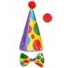 Accessoires de clown pour enfant, chapeau, nœud papillon et nez