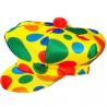 Grosse casquette de clown pour homme ou femme, casquette jaune à pois multicolores
