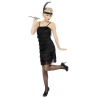 Déguisement de charleston noire pour femme avec bandeau à plume Déguisement de charleston noire pour femme avec bandeau à plume