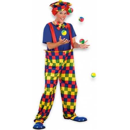 Déguisement de clown adulte multicolore