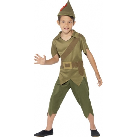 Déguisement de Peter Pan pour garçon, incarne un véritable héro de la foret Déguisement de Peter Pan pour garçon, incarne un véritable héro de la foret