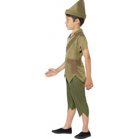 déguisement de garçon des bois avec haut, pantalon, ceinture et chapeau