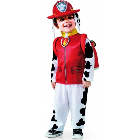 Costume de mascotte de marcus le chien pompier du dessin animé pat