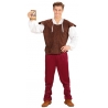 Déguisement de tavernier médiéval pour homme avec pantalon, chemise, gilet et lacets Déguisement de tavernier médiéval pour homme avec pantalon, chemise, gilet et lacets