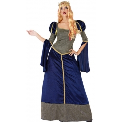 Déguisement dame médiévale bleue, incarnez une dame de l'époque du moyen âge