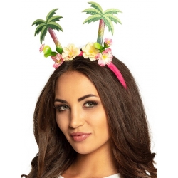 Serre-tête Hawaï avec palmiers idéal pour accessoiriser une tenue Hawaïenne