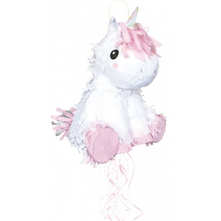 Pinata bébé licorne idéale pour animer la fête d'anniversaire de votre fille sur le thème des licornes