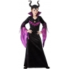 Déguisement maléfique fille, longue robe noire et violette idéale pour Halloween