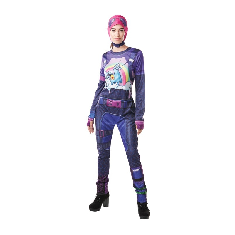 déguisement jeu vidéo Fortnite pour adulte,  Terreur Fluo avec combinaison, cagoule et accessoires