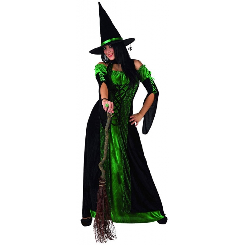 Costume de sorcière verte pour femme - déguisement halloween