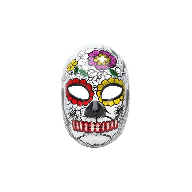 Masque halloween mexicain jour des morts en plastique rigide