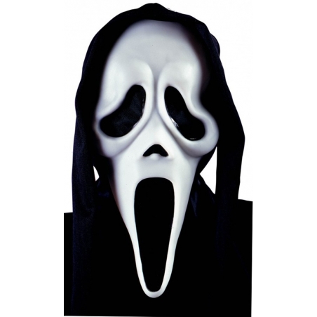 Masque Scream en latex avec capuche sous licence officielle Ghost Face
