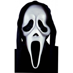 Masque Ghost Face Scream - Blanc Et Noir - Avec Capuche - Halloween - Adulte