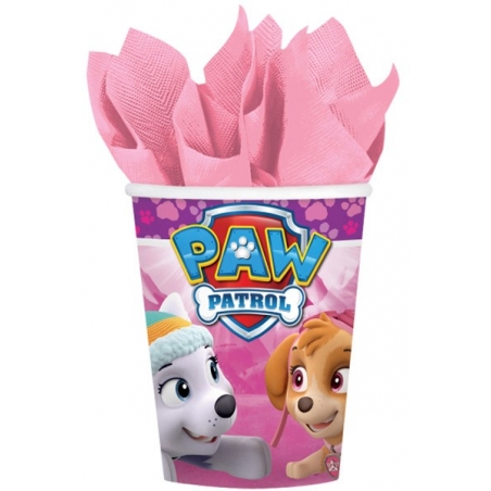 8 Gobelets Pat Patrouille rose