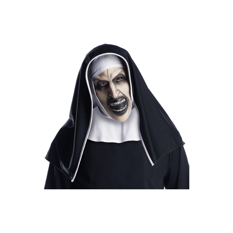 Masque intégral de La Nonne en latex avec coiffe - Masque Conjuring 2