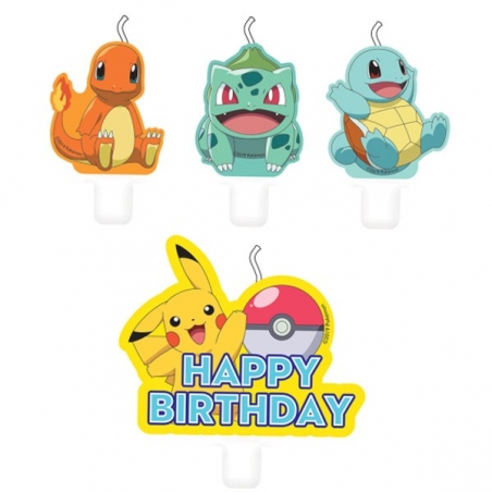 Bougies Pokémon à placer sur le gâteau d'anniversaire