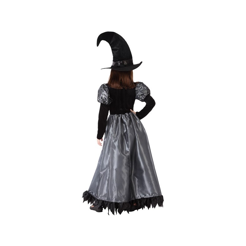 Robe de sorcière pour fille de 3 à 12 ans avec chapeau assorti