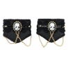 Lot de 2 manchettes Gothiques avec camée squelette