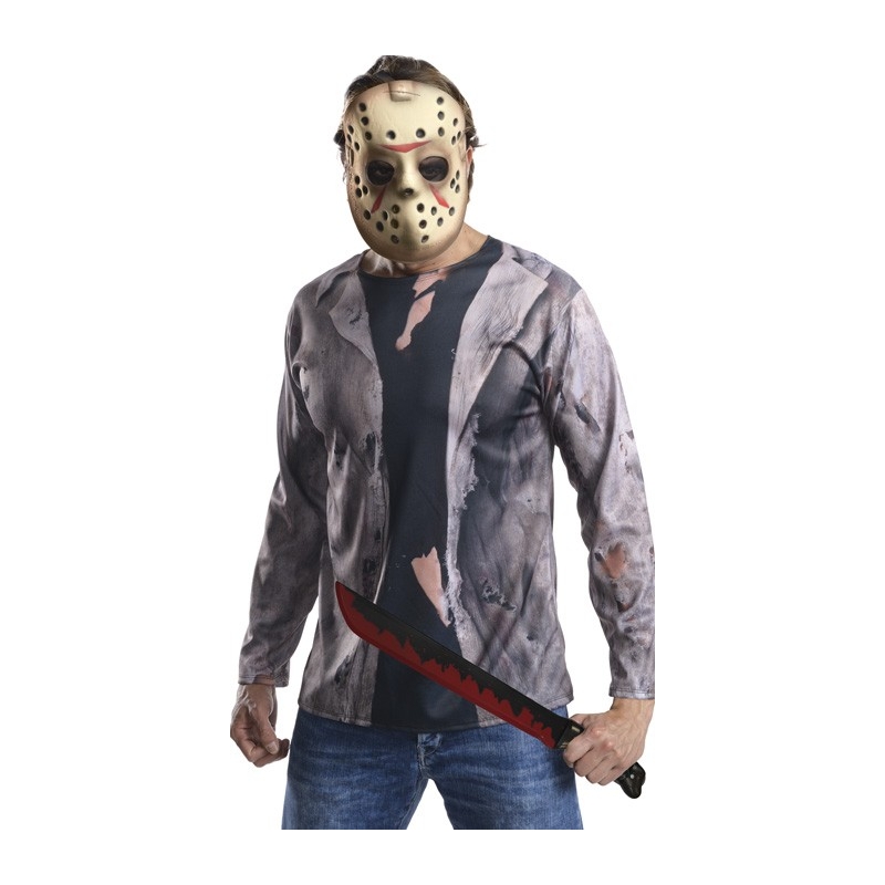 Kit de déguisement Jason Vendredi 13, masque en mousse de latex et machette