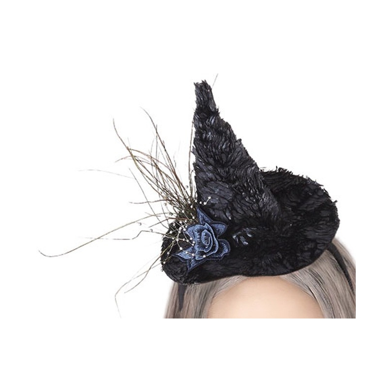Mini chapeau de sorcière halloween avec fleur