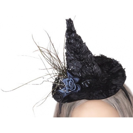 Mini chapeau de sorcière halloween avec fleur