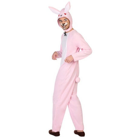 déguisement de lapin rose pour adulte, idéal pour fêter un enterrement de vie de célibataire