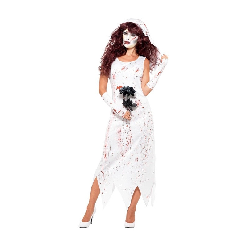Robe de mariée zombie avec voile et gants, un déguisement idéal pour fêter Halloween