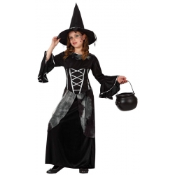 Costume Sorcière Fille Halloween - Robe Chauve-Souris, Jupe Bouffante, Tulle Et Satin - Déguisement 3-15 Ans