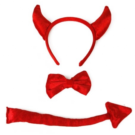 Cornes, noeud et queue du diable, set diablesse sexy Cornes, noeud et queue du diable, set diablesse sexy