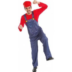 Déguisement plombier rouge homme, incarnez Mario le personnage de jeu vidéo