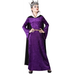 déguisement de méchante reine pour fille, longue robe avec ceinture et cape incorporée