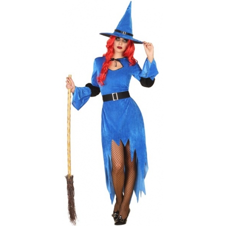 Déguisement de sorcière bleue pour femme avec robe et chapeau - Magie & Sorcellerie Déguisement de sorcière bleue pour femme avec robe et chapeau - Magie & Sorcellerie