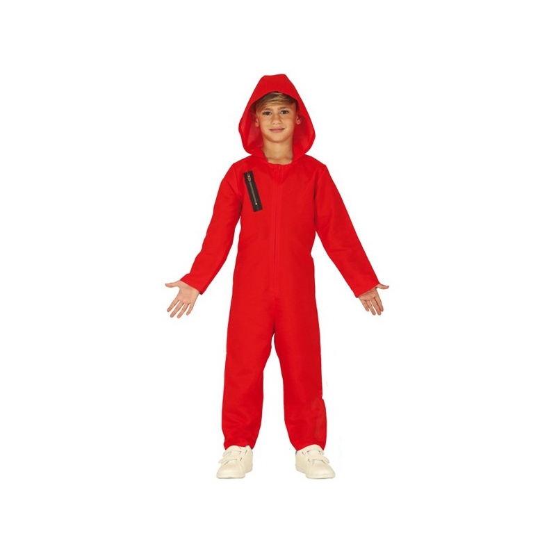 Combinaison rouge pour garçons et filles de 5 à 14 ans, déguisement de voleur pour enfants