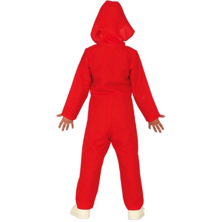 déguisement combinaison rouge de braqueur pour enfants et adolescents de 5 ans à 14 ans