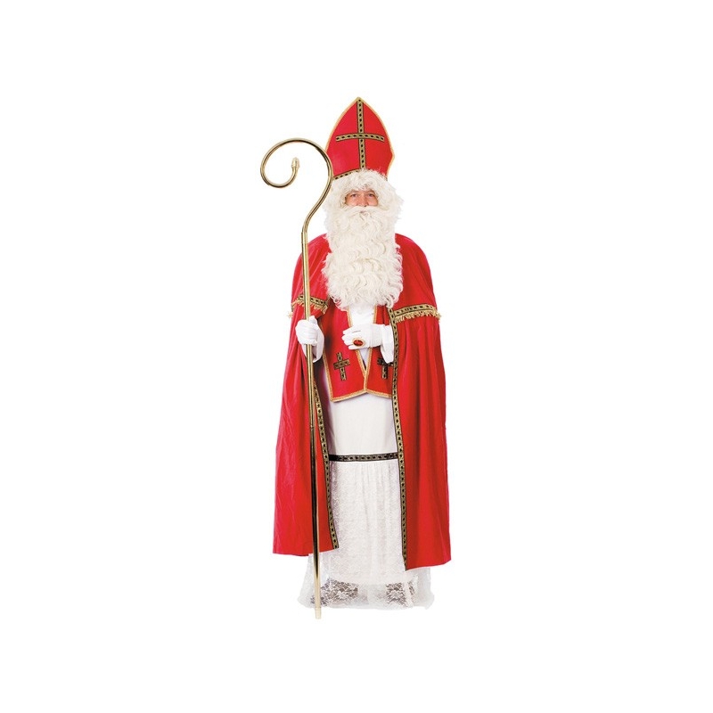 Costume Saint Nicolas pour adulte comprend la tunique, la cape, l'écharpe, la mitre et la ceinture