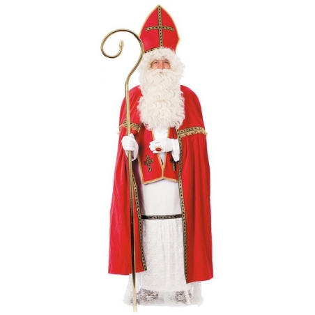 Costume Saint Nicolas pour adulte comprend la tunique, la cape, l'écharpe, la mitre et la ceinture