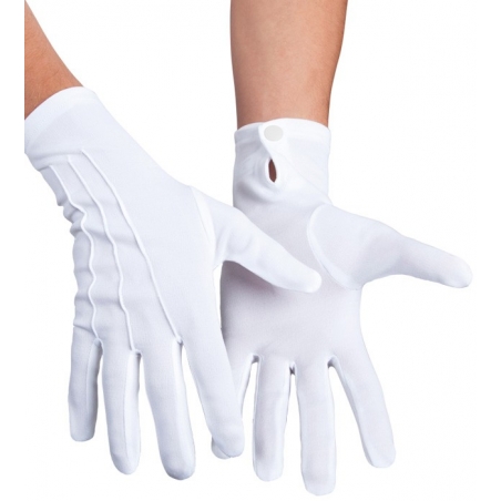 Paire de gants blancs luxe pour homme, matière extensible existe aussi en taille XL