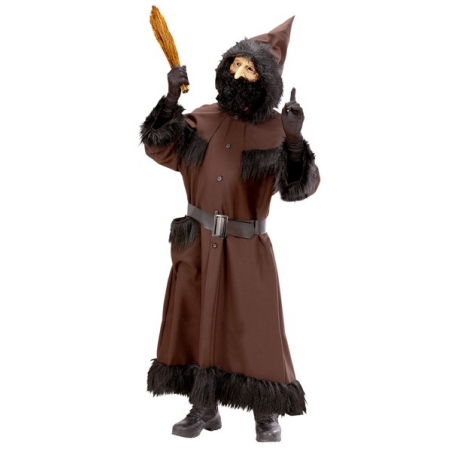 Costume Père Fouettard avec robe à capuche et ceinture - déguisement Saint Nicolas