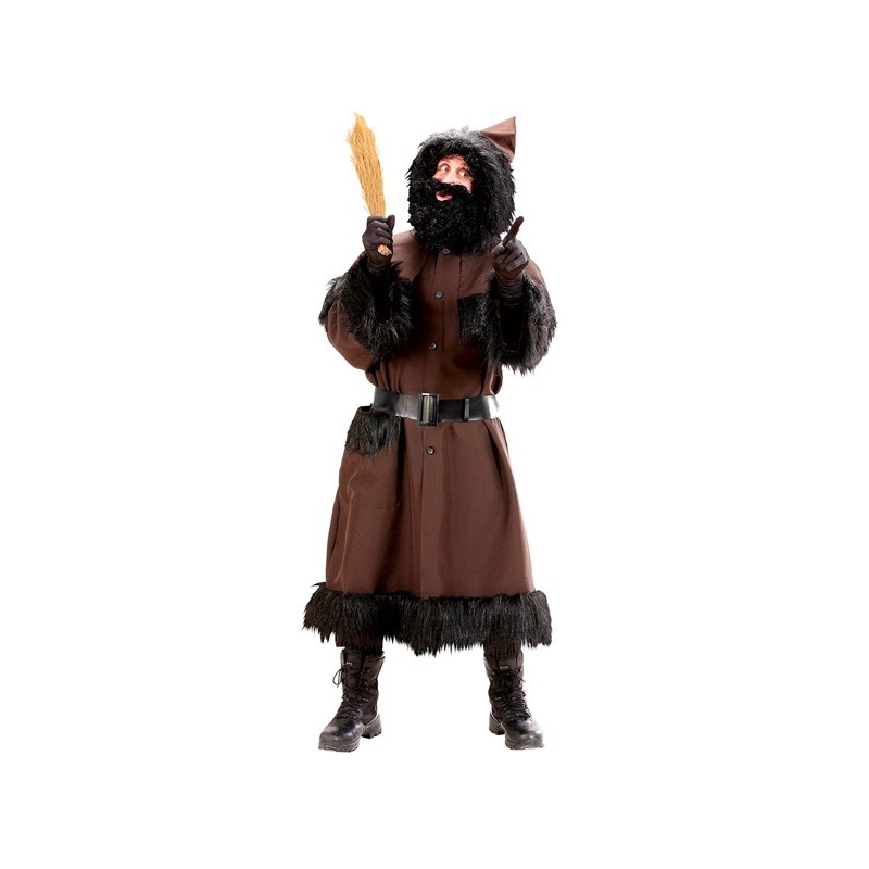 Costume de Père fouettard long manteau marron à capuche avec ceinture - Saint Nicolas