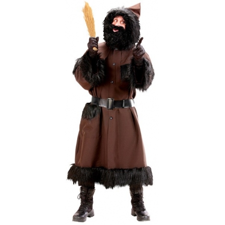 Costume de Père fouettard long manteau marron à capuche avec ceinture - Saint Nicolas