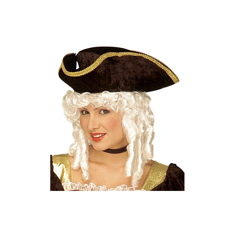 Perruque de marquise blanche pour femme, dame de la renaissance