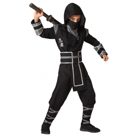Déguisement ninja garçon noir et gris