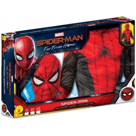 Costume Spiderman Far From Home pour enfant, combinaison rouge et noire avec masque