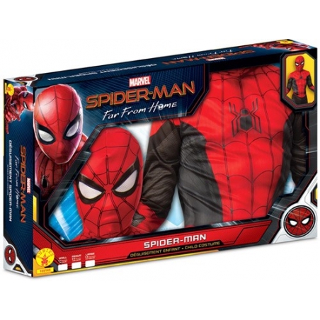 Costume Spiderman Far From Home pour enfant, combinaison rouge et noire avec masque Costume Spiderman Far From Home pour enfant, combinaison rouge et noire avec masque