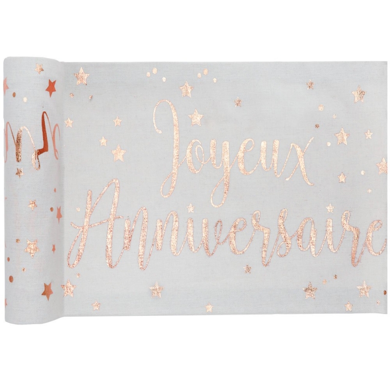 Chemin De Table Anniversaire 50 Ans – 28 Cm X 10 M, Or Rose, Décoration Fête Pour Homme Ou Femme